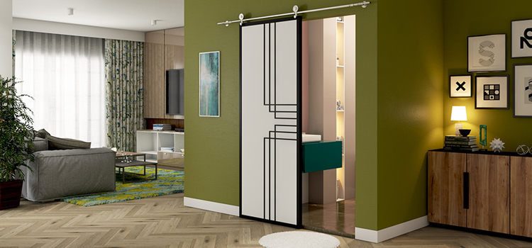 sliding bathroom door installation in Home Gardens